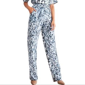 Elie Tahari Zuma 100% Silk Ikat Cheetah Print Pant